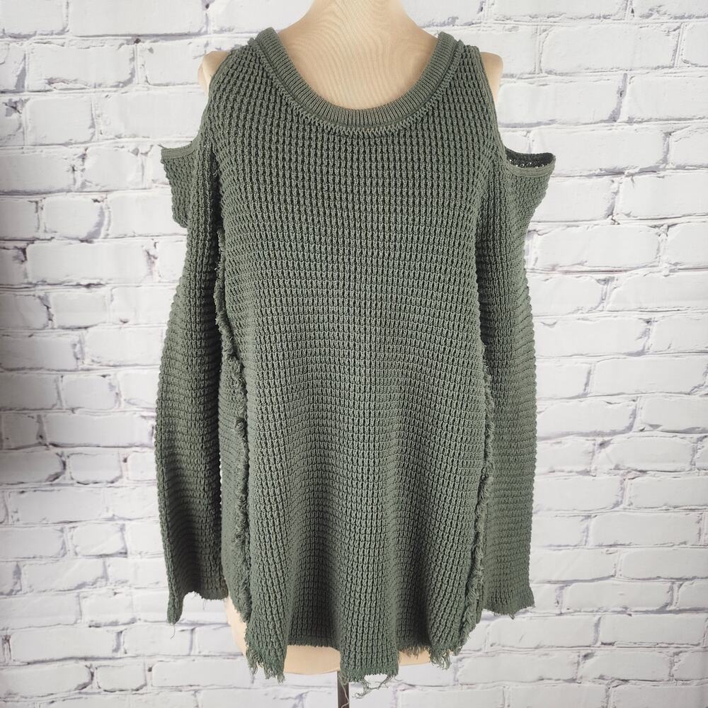 Free People Sunrise Sunset Cold Shoulder Sweater Womens S Oversized boho